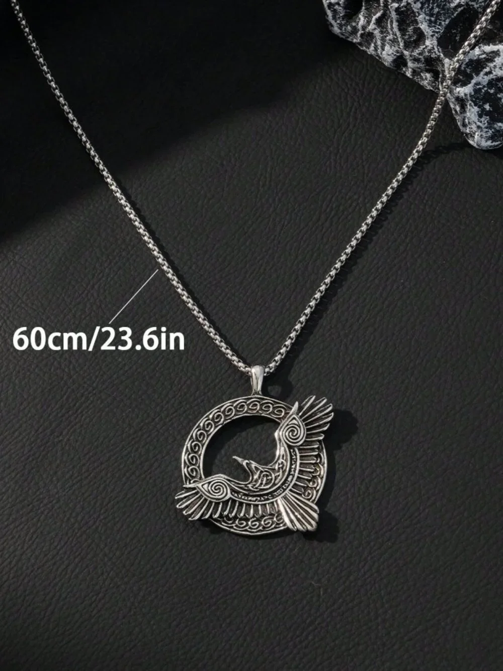 Men's Nordic Viking Crow Totem Stainless Steel Necklace